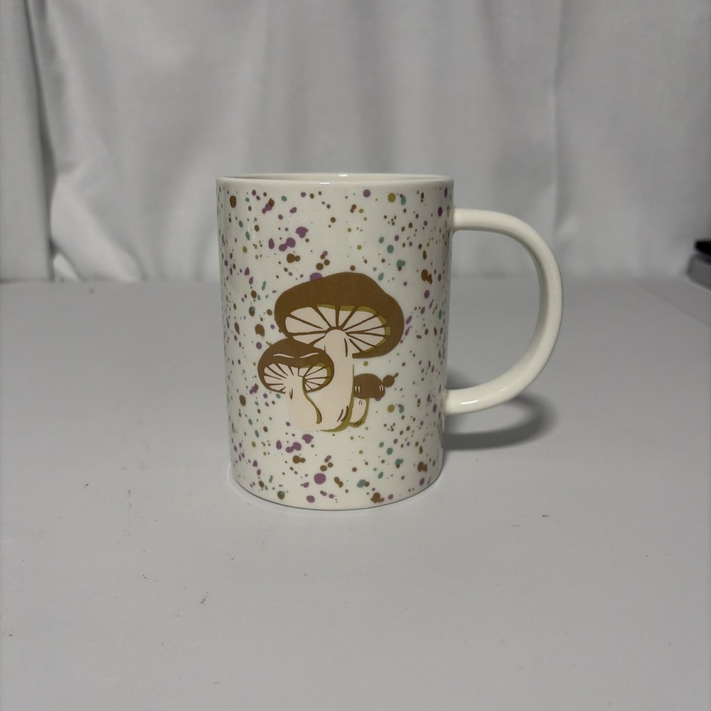 Room Essentials Mushroom Stoneware White Mug With Confetti Polka Dots